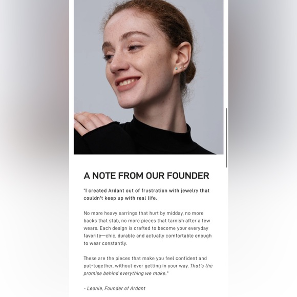 Ardant Stay Close Gold Teardrop Hoops with White Sapphire - Picture 7 of 8